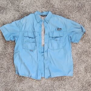 Eddie Bauer Light Blue Casual Button Down Shirt - Boy Scouts Embroidery
